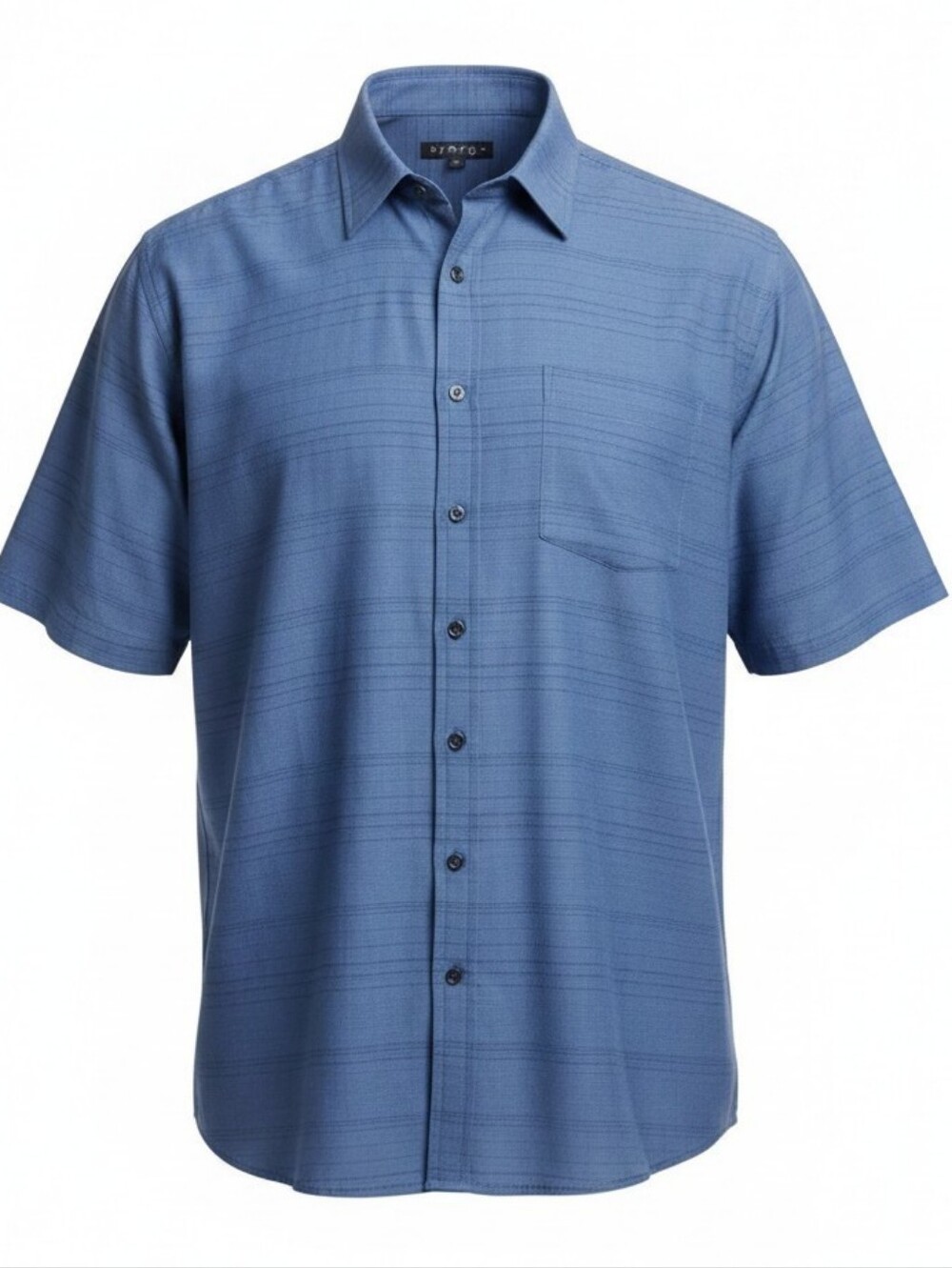 Synrgy Men's size 4XLT blue striped short sleeve buttondDown casual shirt
